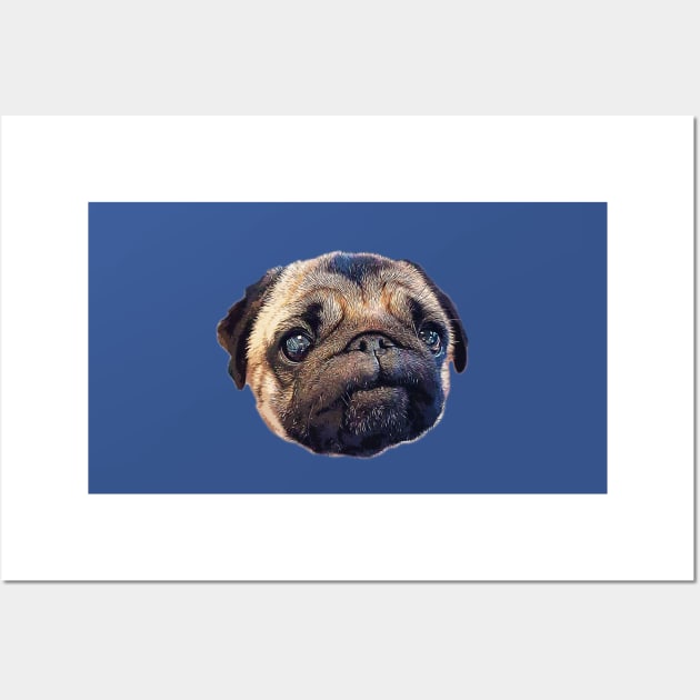 Pug - Cute Puppy Dog Eyes Wall Art by ElegantCat